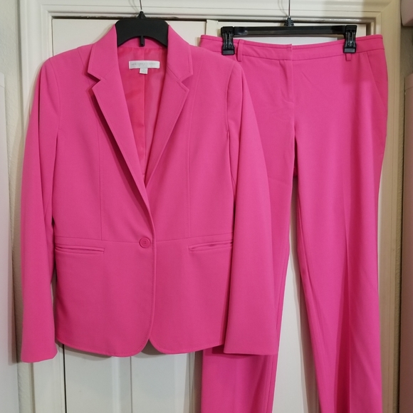 New York & Company Jackets & Coats | Hot Pink Pant Suit Set | Poshmark